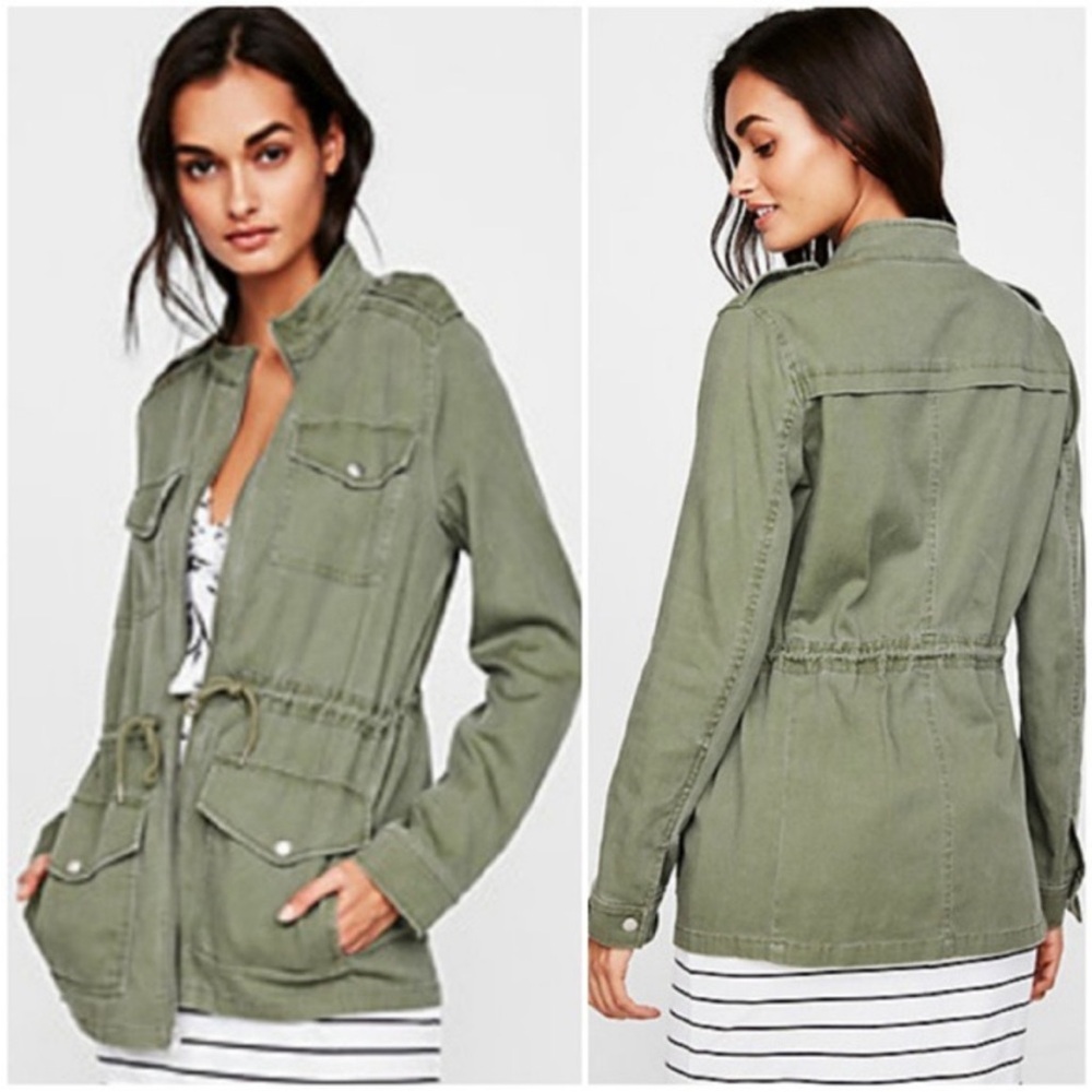 Express Olive Utility Jacket